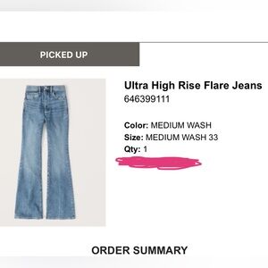Now available, buyer cancelled - Abercrombie Ultra High Rise Flare Jeans